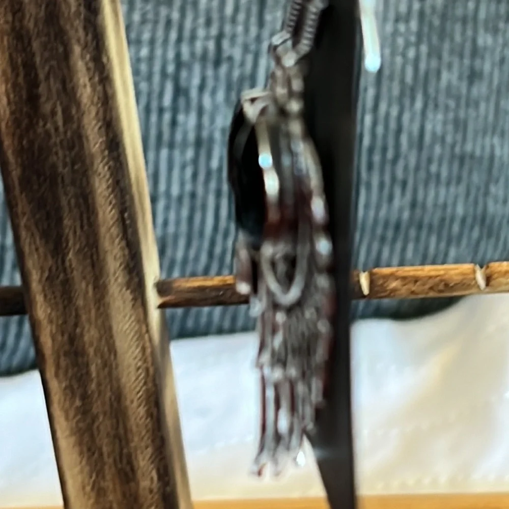 #107 Black Onyx Wings 🪽 Handcrafted Earrings NWOT - Picture 13 of 13